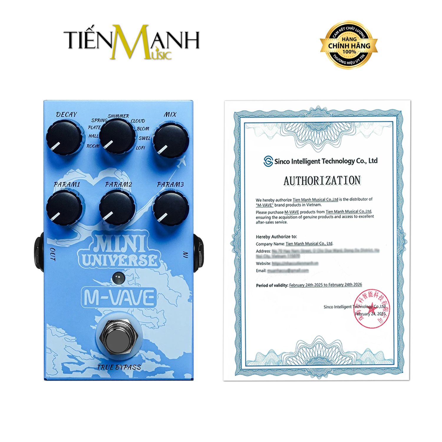 Phơ Guitar Mvave Mini Universe Hiệu Ứng Reverb